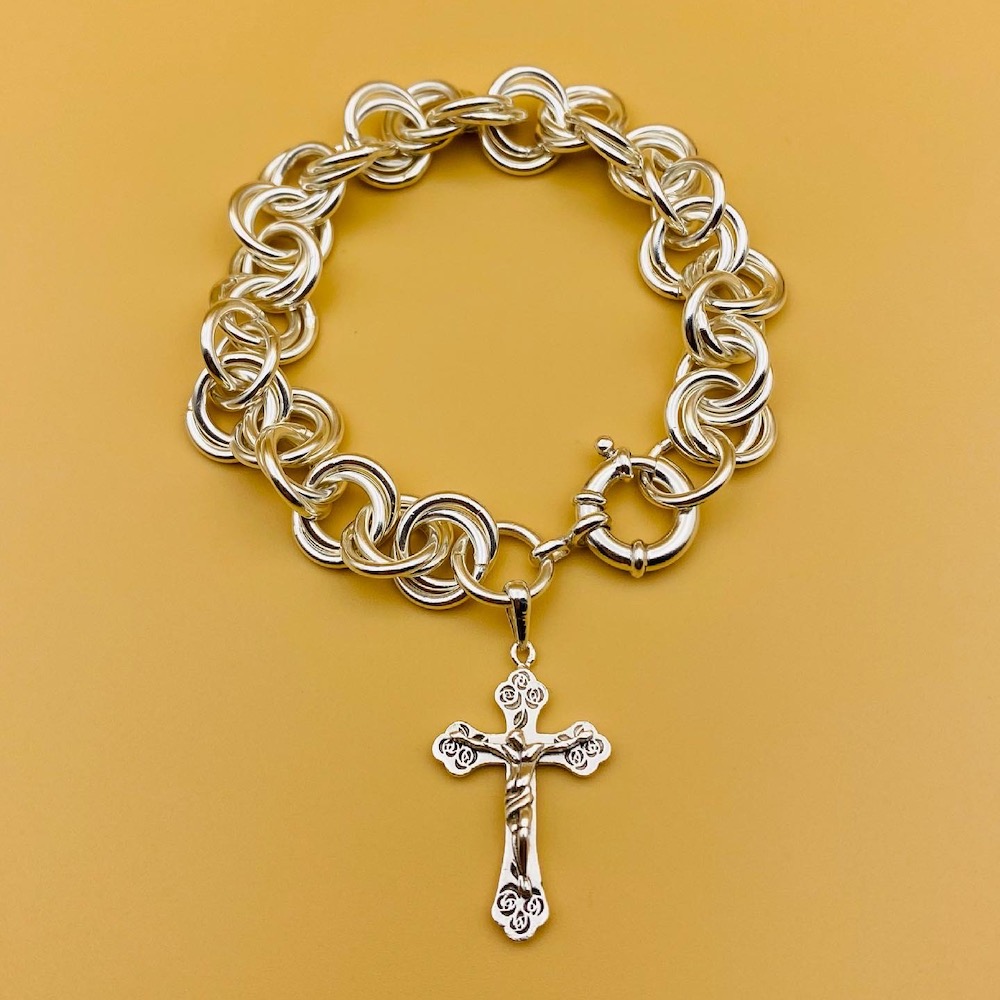 Rose Cross Chain Bracelet