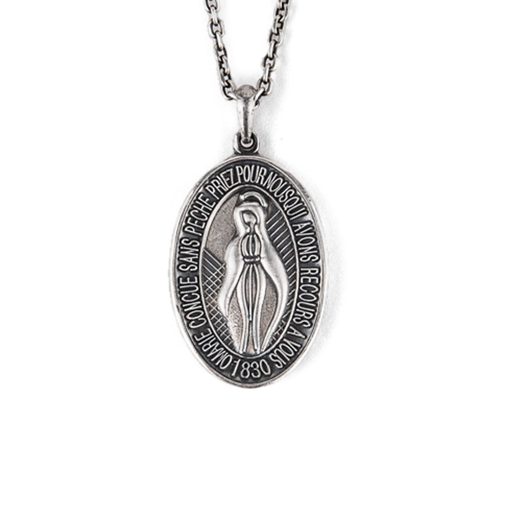 Miraculous Medal Silver Necklace