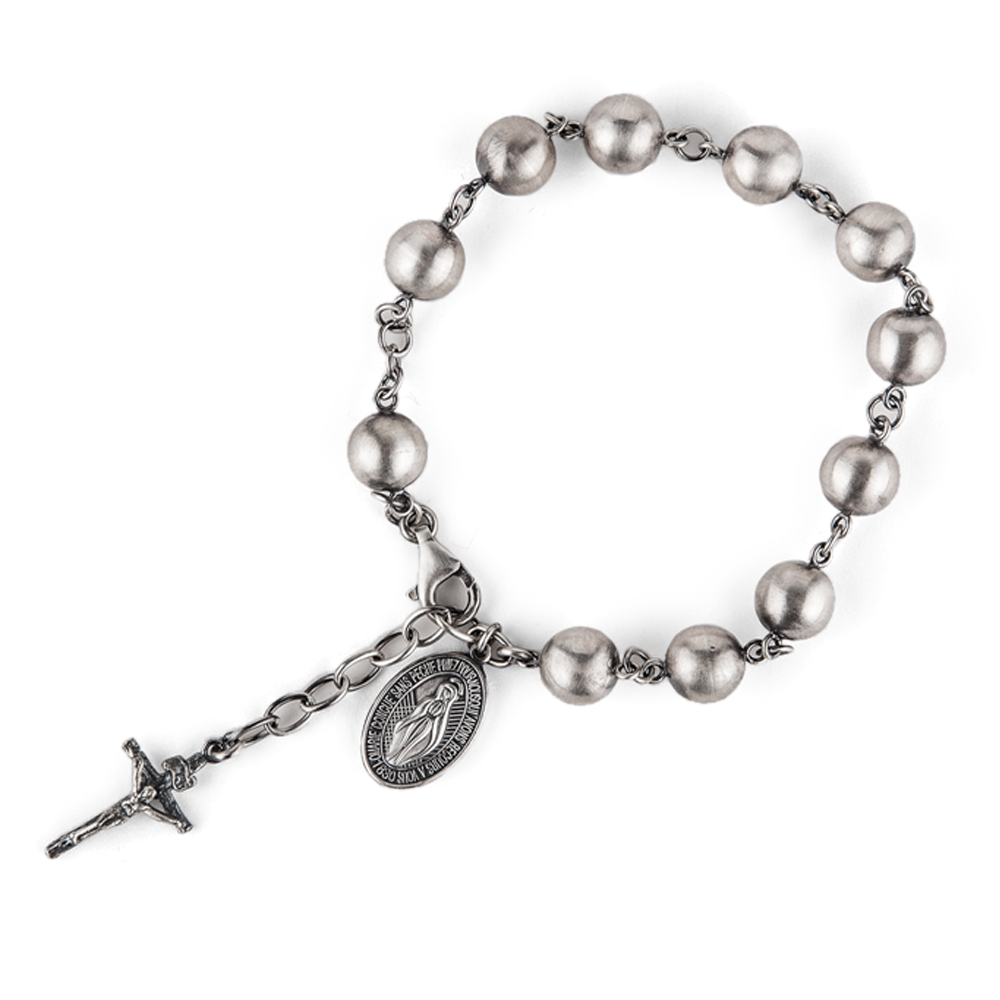 Miraculous Medal &amp; Cross Rosary Bracelet